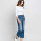 LV1355: HIGH RISE CROP UTILITY POCKET STRAIGHT JEANS