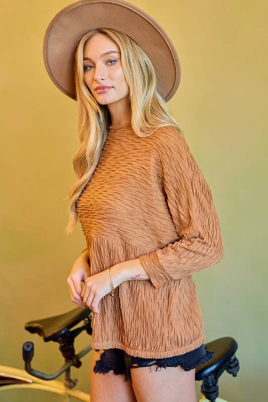Texture Knit Dolman Top