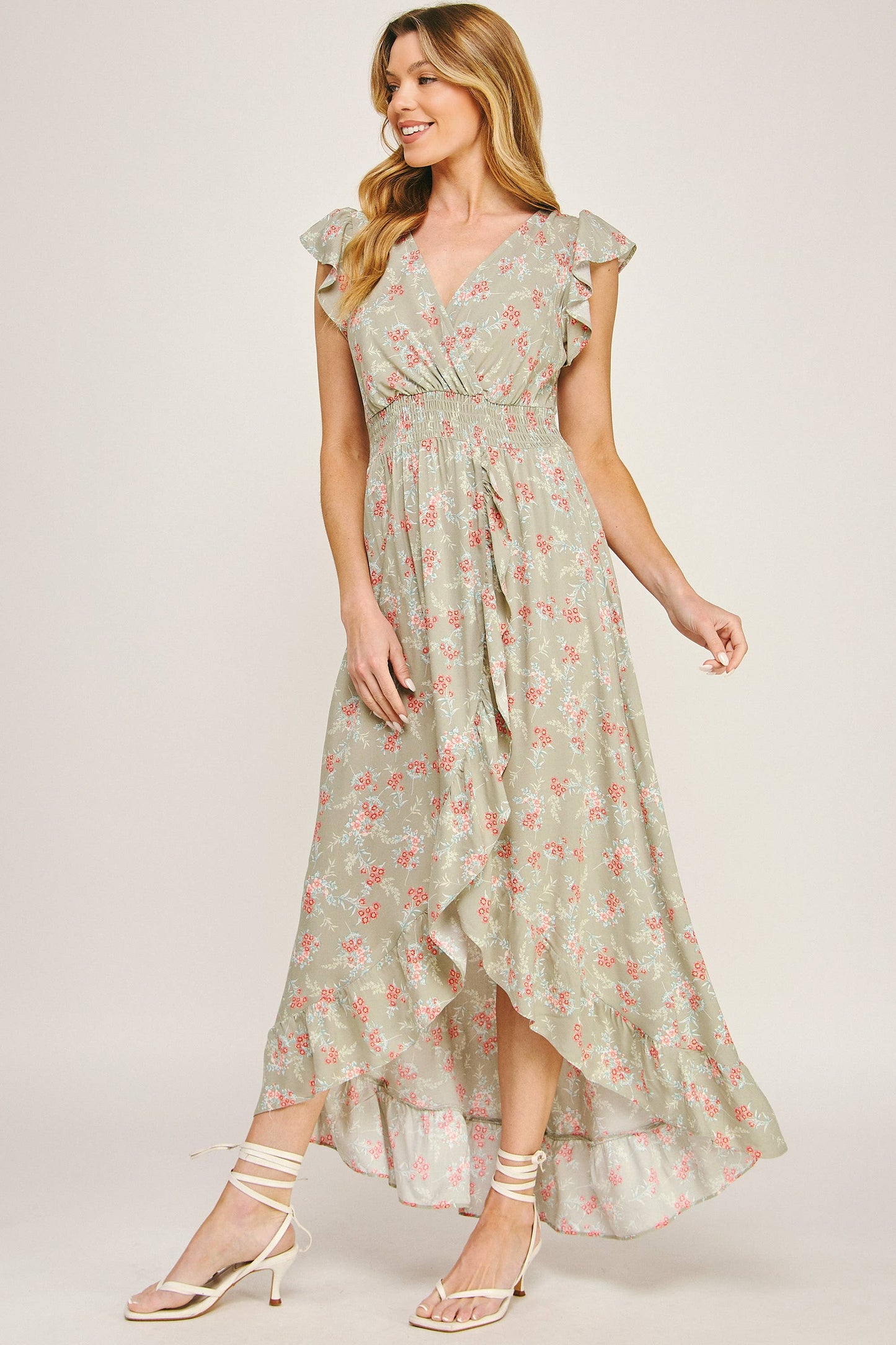 Floral Ruffle Maxi Dress