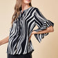BRUSH STROKE V-NECK BLOUSE