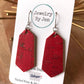 Diamond Bar Earring:Red Cork