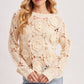 BOAT NECK FLORAL CROCHET TOP