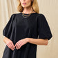 Black Puff Sleeve Top