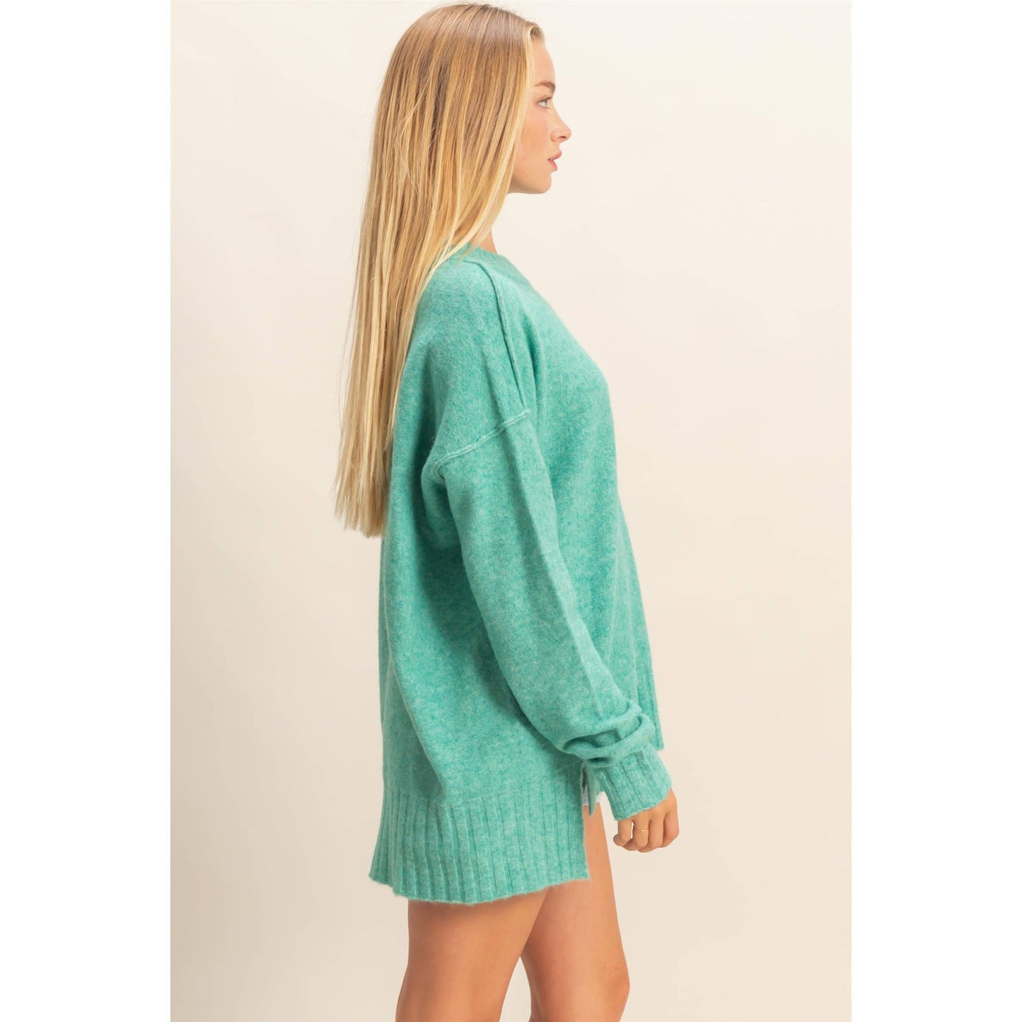 Relaxed Fit Emerald Sweater