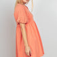 Gauze Puff Sleeve Dress