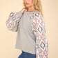 Aztec Printed Sleeve Knit Top