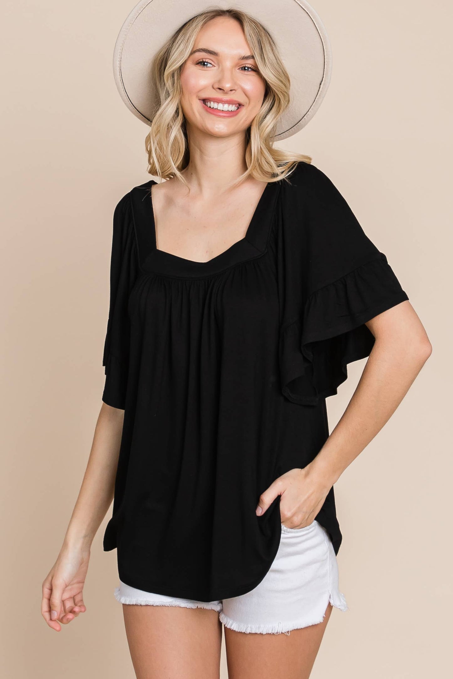 Curvy Bell Sleeve Top