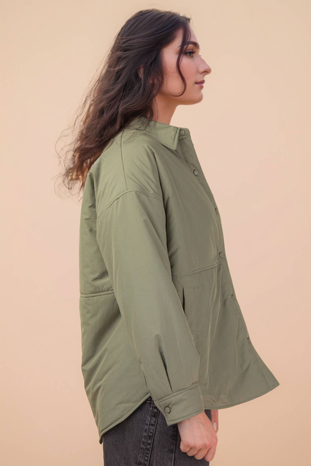 Sage Button Down Casual Jacket
