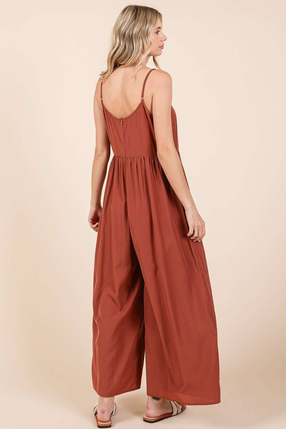 WIDE LEG SCOOP NECK JUMPSUIT