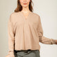 Raw Edge Solid Knit Top-BF