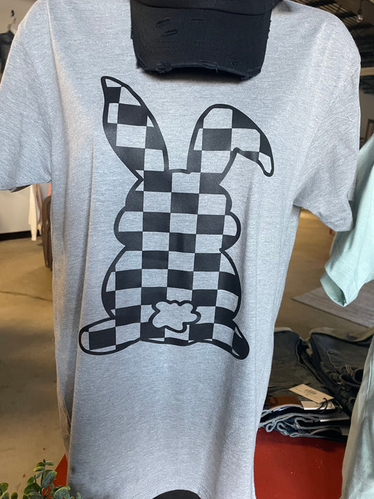 Checkered Bunny Graphic Tee