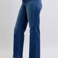 JB82629: Mid-Rise Side Seam Detail Straight Jeans