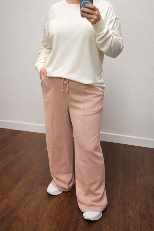Drawstring Pintuck Sweatpants