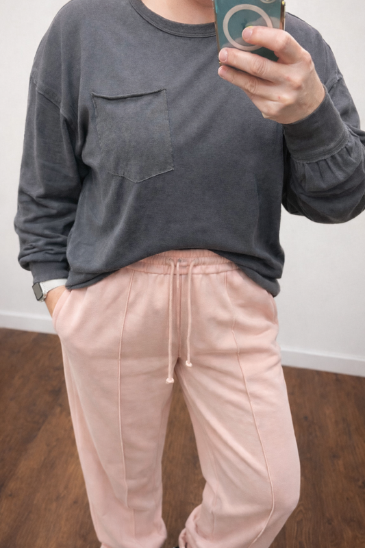 Oversized Long Sleeve Pocket Tee