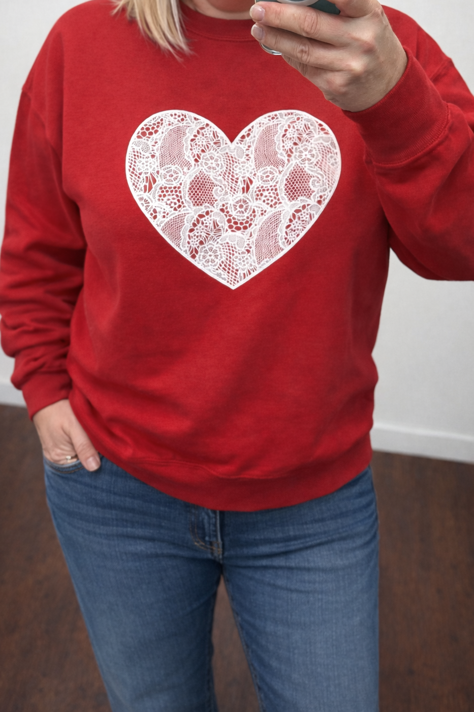 Lace Heart Sweatshirt