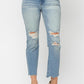 JB88512 Mid Rise Destoyed Jeans