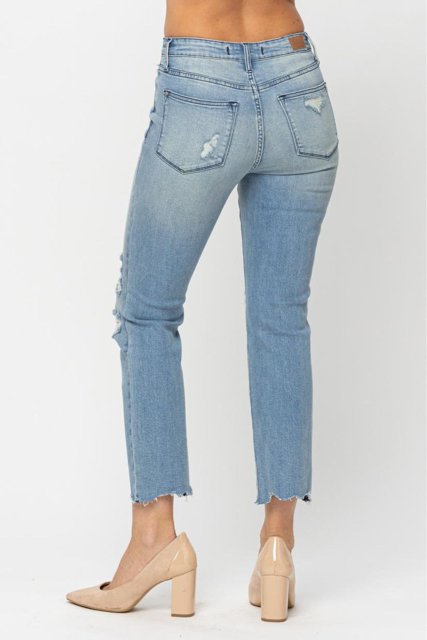 JB88512 Mid Rise Destoyed Jeans