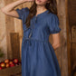 Chambray Front Tie Dress