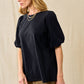 Black Puff Sleeve Top