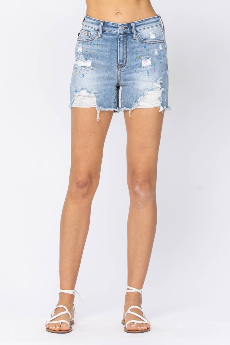 JB Hi-Rise Paint Splash Destroy Shorts XL