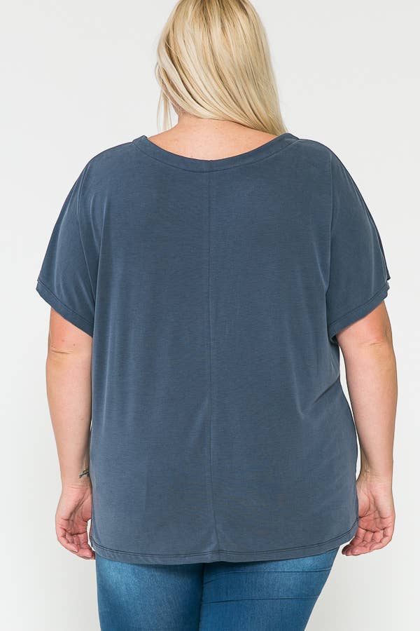 Curvy Dolman Basic Blouse Top