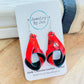 Knot Earrings: Metallic Red