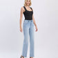 LV1681:HIGH RISE SLIM WIDE LEG JEANS