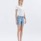 LV1726: HIGH RISE RAW HEM MIDI SHORTS