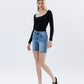 LV1659: HI-RISE RAW HEM BERM SHORTS