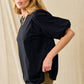 Black Puff Sleeve Top