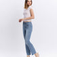 LV1709: HIGH RISE RAW HEM KICK FLARE JEANS