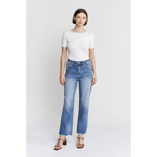 MICA HIGH RISE RAW HEM LOOSE FIT STRAIGHT
