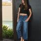 LV1355: HIGH RISE CROP UTILITY POCKET STRAIGHT JEANS