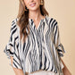 BRUSH STROKE V-NECK BLOUSE