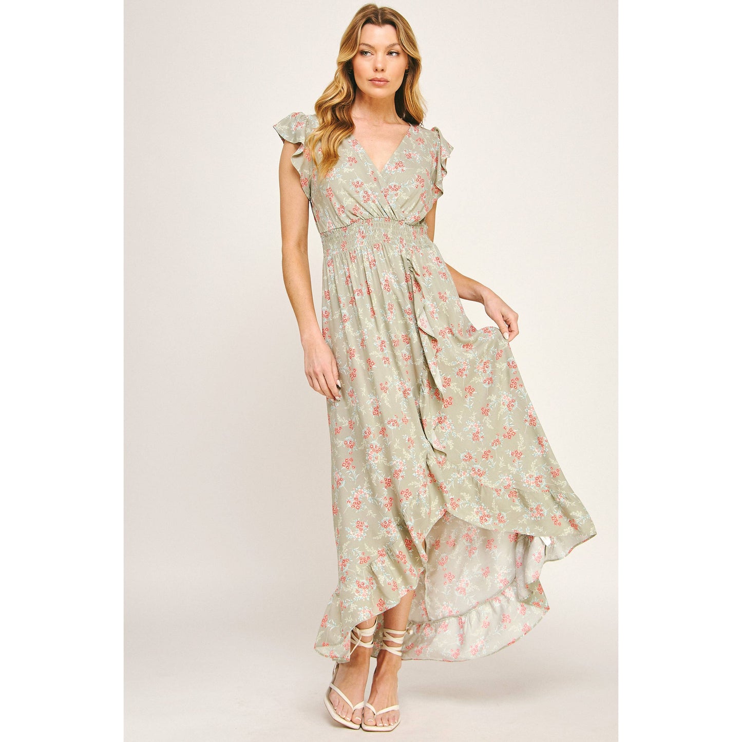 Floral Ruffle Maxi Dress
