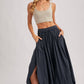 SIDE SLIT WIDE LEG PANTS