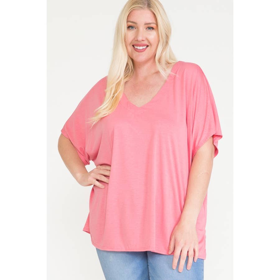 Curvy Dolman Basic Blouse Top