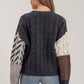 PATCHWORK CABLE KNIT CARDIGAN