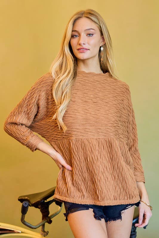 Texture Knit Dolman Top