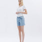 LV1726: HIGH RISE RAW HEM MIDI SHORTS