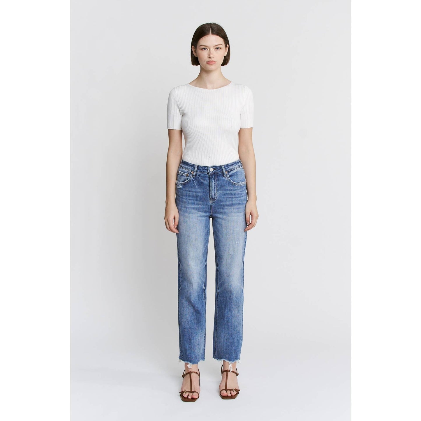 MICA HIGH RISE RAW HEM LOOSE FIT STRAIGHT