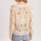 BOAT NECK FLORAL CROCHET TOP