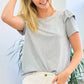 Contrast Ruffle Sleeve Top