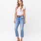 LV1179:Mid-rise Cropped Straight Light Wash Jeans
