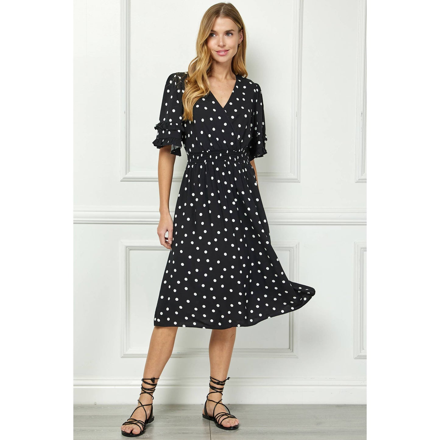 Polka-dot Kimono-style Dress