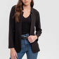 BLACK NOTCH COLLAR LONG LINE BLAZER