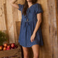 Chambray Front Tie Dress