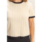 Ribbed Contrast Lightweight Sweater