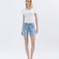 LV1726: HIGH RISE RAW HEM MIDI SHORTS