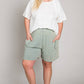 CURVY Sage Vintage Washed Shorts